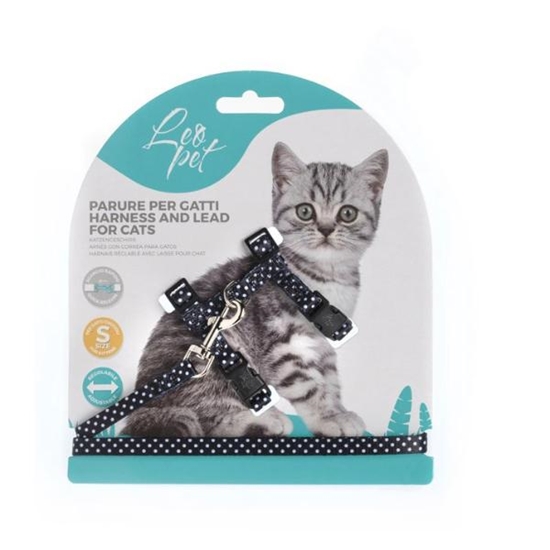 Picture of LeoPet Cat Harness Spotted Black